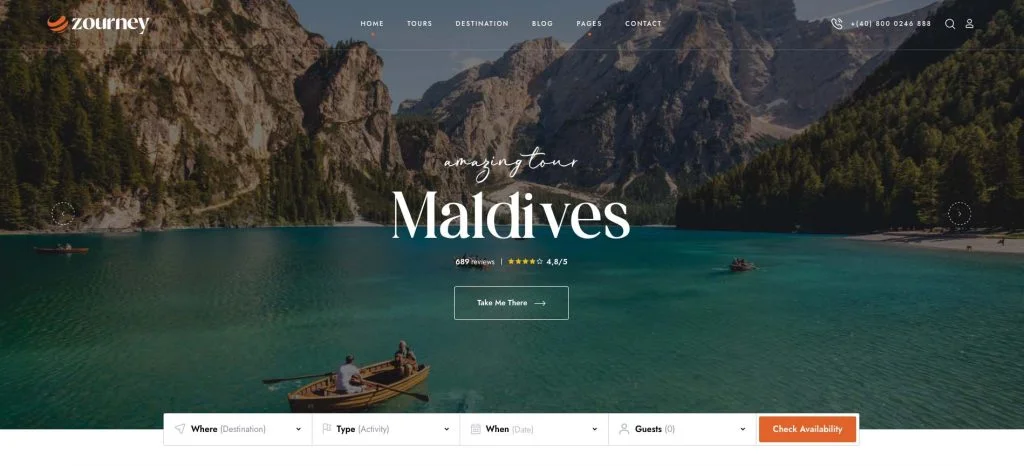 Zourney - Minimalistic Travel Agency Theme